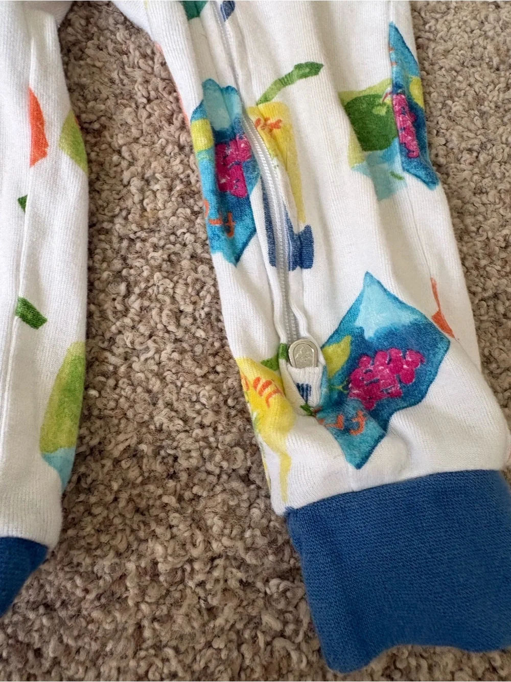 Burt’s Bees Baby Set Of 3 Pajamas 18 Months Zipper Boats Juice Box Baseball
